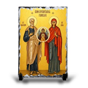 Icoana Sfintii Parinti Ioachim si Ana ardezie – cadou religios premium