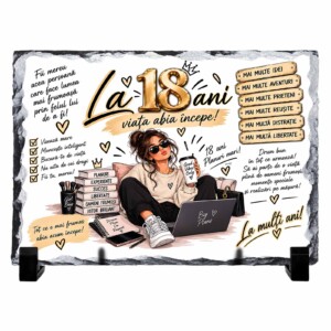 Placă aniversară personalizată 18 ani fata – Cadou majorat